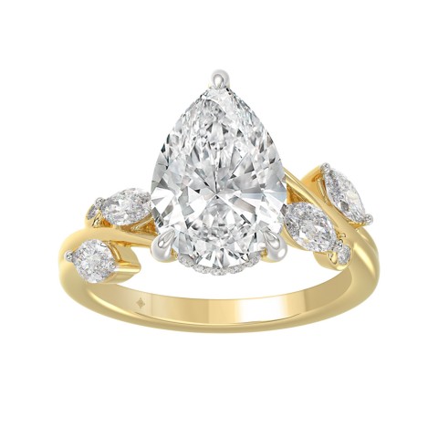 Luxury 14K Yellow Gold 4 1/2CT Round/Marquise/Pear Diamond ladies Enaganement Ring (Color F-G -Clarity VS1/VS2) Luxury 14K Yellow Gold 4 1/2CT Round/Marquise/Pear Diamond ladies Enaganement Ring (Color F-G -Clarity VS1/VS2)