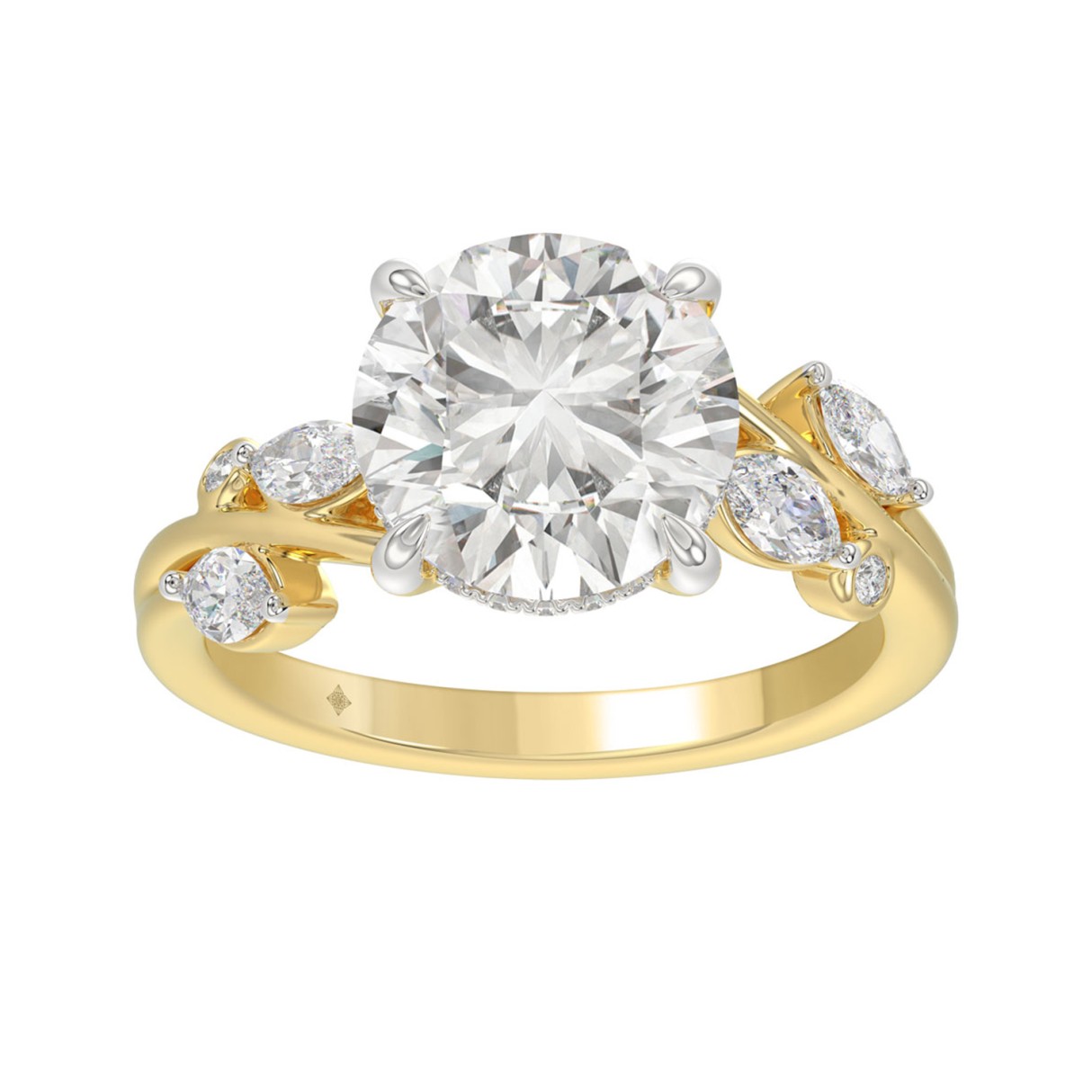Luxury 14K Yellow Gold 4 1/2CT Lab-Grown Diamond R...