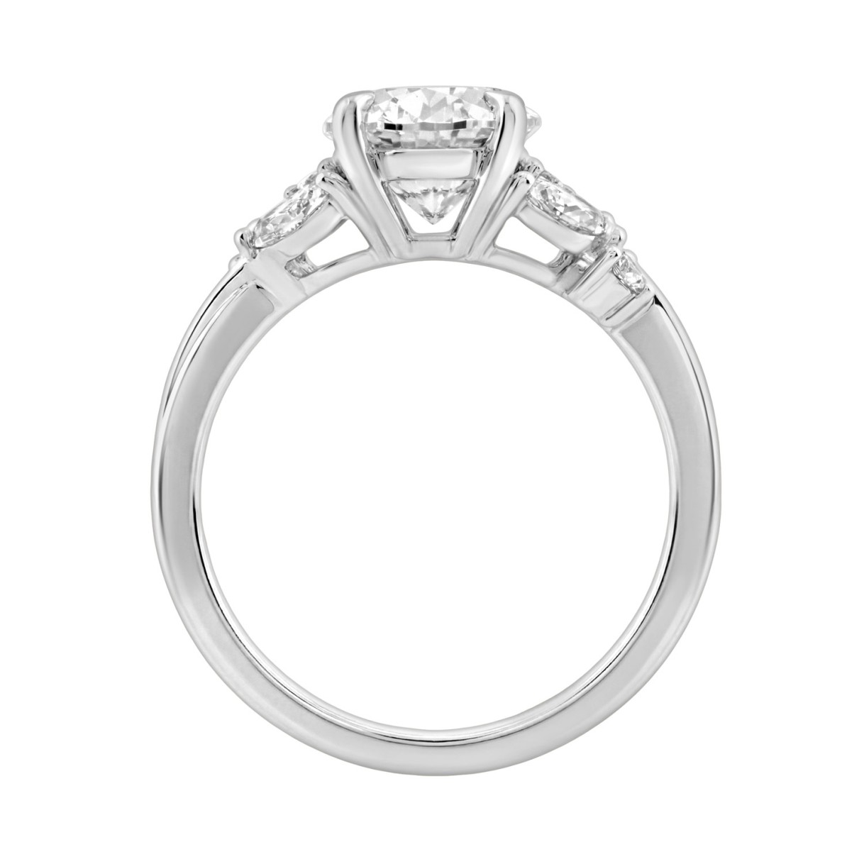 14K White Gold 3 1/2Ct Lab-Grown Diamond Engagement Ring For Women 3Ct Oval Center With Marquise & Round Side Stones, Elegant Bridal Ring (Color F-G -Clarity Vs1/Vs2)