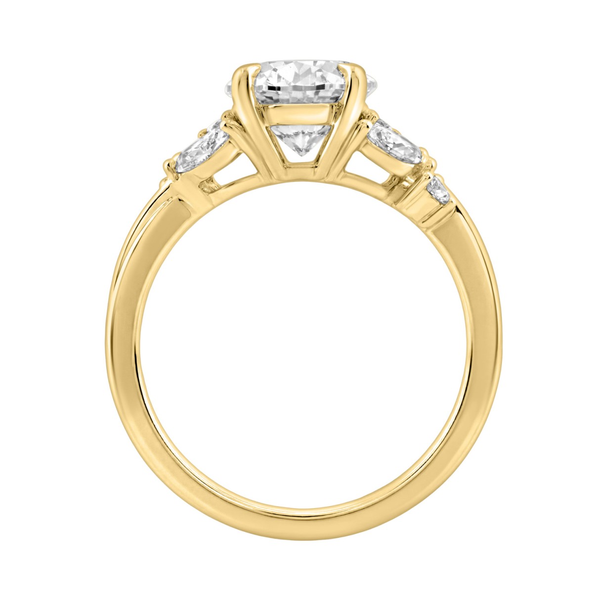 14K Yellow Gold 3 1/2Ct Lab-Grown Diamond Engagement Ring For Women 3Ct Oval Center With Marquise & Round Side Stones, Elegant Bridal Ring (Color F-G -Clarity Vs1/Vs2)