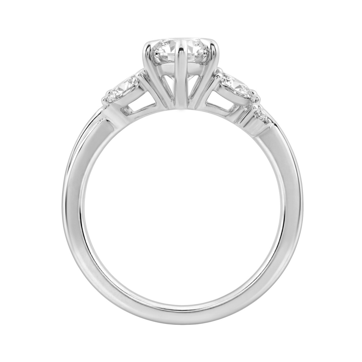14K White Gold 3 1/2Ct Lab-Grown Diamond Engagement Ring For Women 3Ct Marquise Center With Round Side Stones, Elegant Fashion Bridal Ring (Color F-G -Clarity Vs1/Vs2)