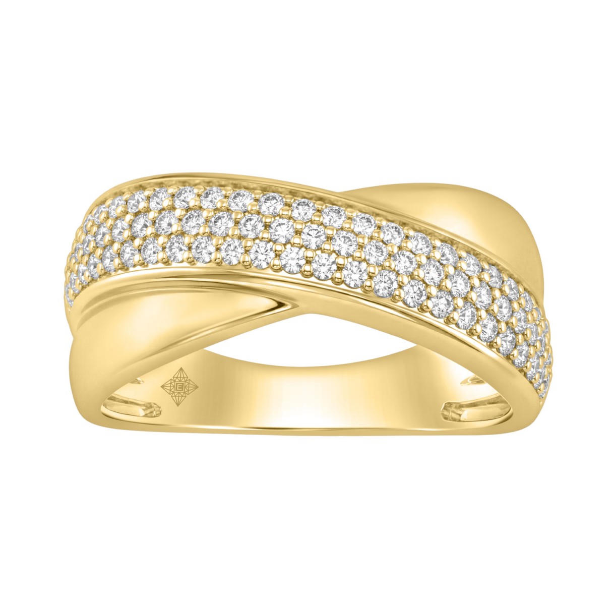 Elegant 10K Yellow Gold Lab Grown Diamond Ladies R...