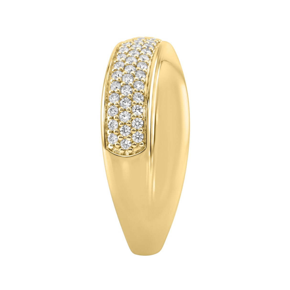 Elegant 10K Yellow Gold Lab Grown Diamond Ladies Ring 1/2Ct Round Cut Crossover Engagement Design (Color F-G -Clarity Vs1/Vs2)