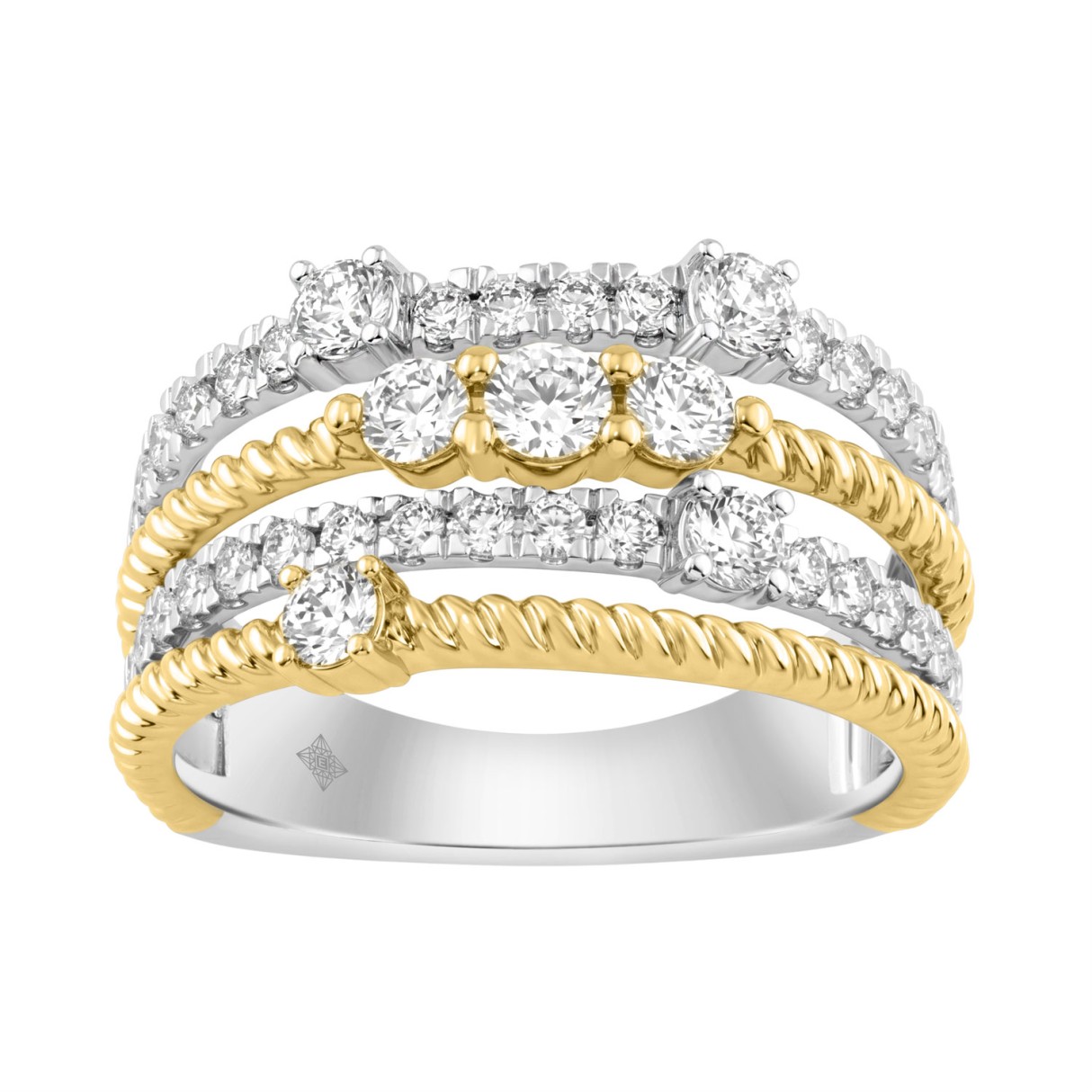 Women Luxury 14K White/Yellow Gold 1.00Ct Lab Grow...
