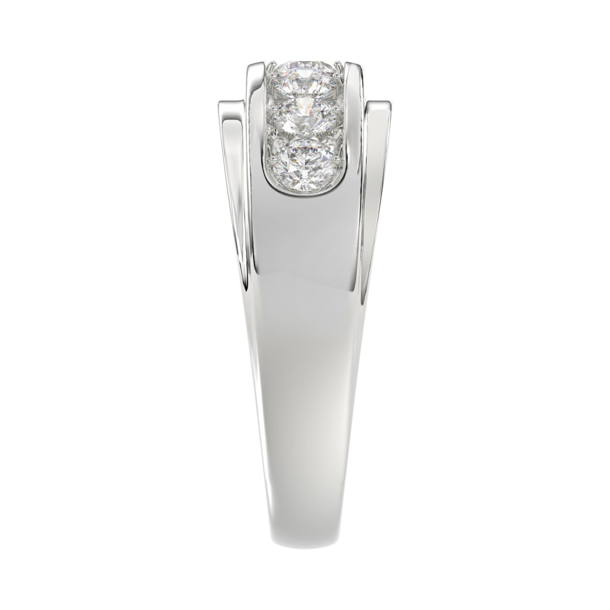 Luxury 14K White Gold 1.00Ct Men's Round Cut Lab Grown Diamond Band