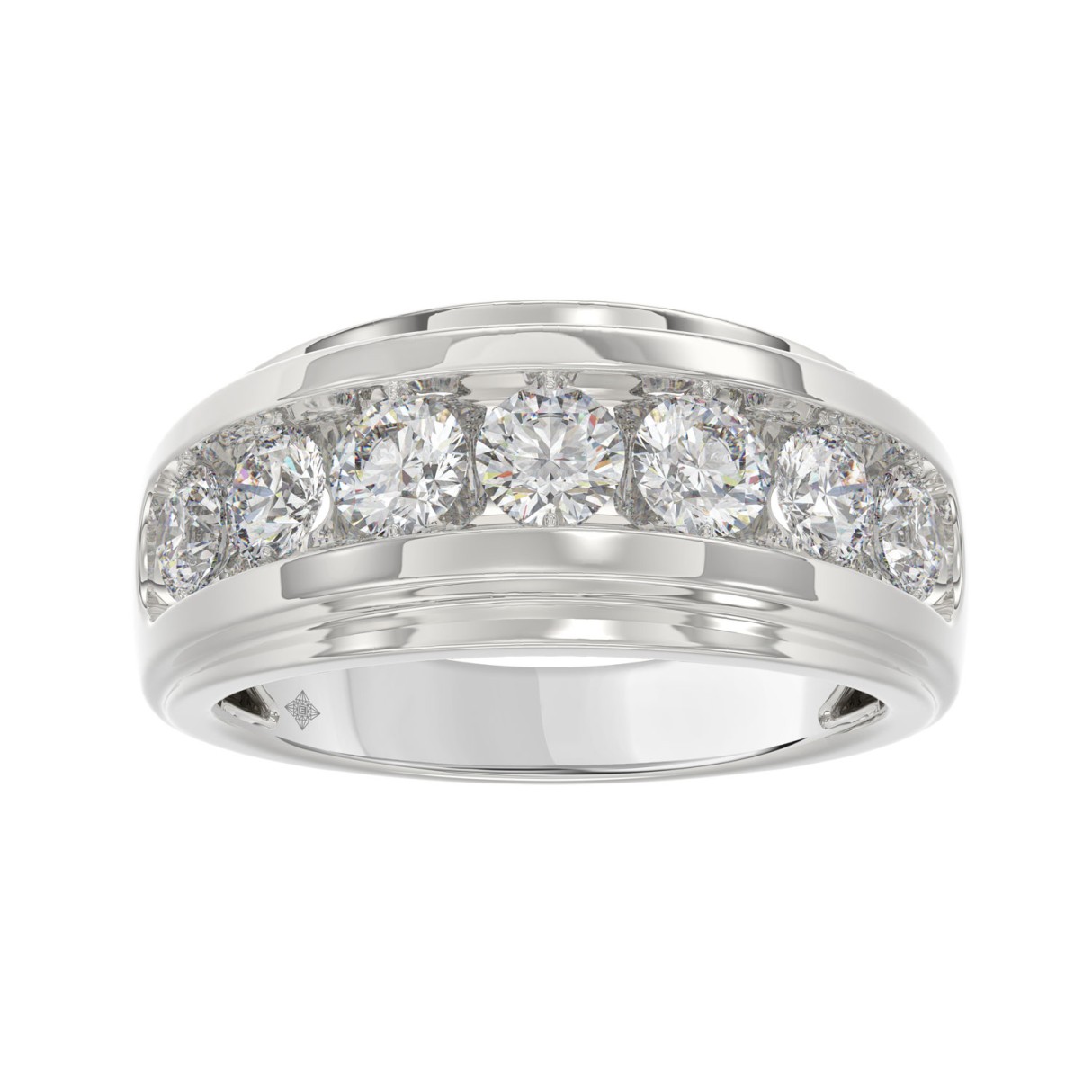 Elegant 14K White Gold 2.00Ct Men's Round Cut Lab ...