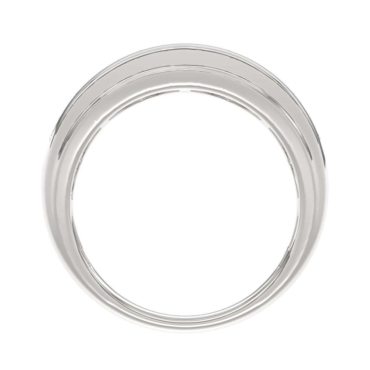 Elegant 14K White Gold 2.00Ct Men's Round Cut Lab Grown Diamond Band