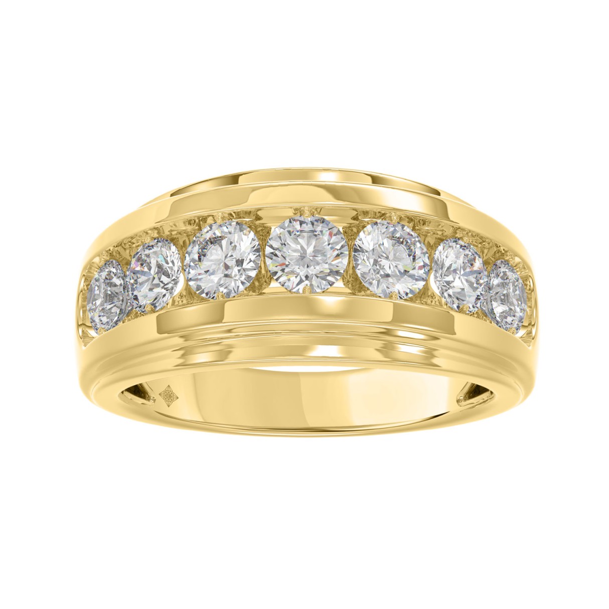 Elegant 14K Yellow Gold 2.00Ct Men's Round Cut Lab...