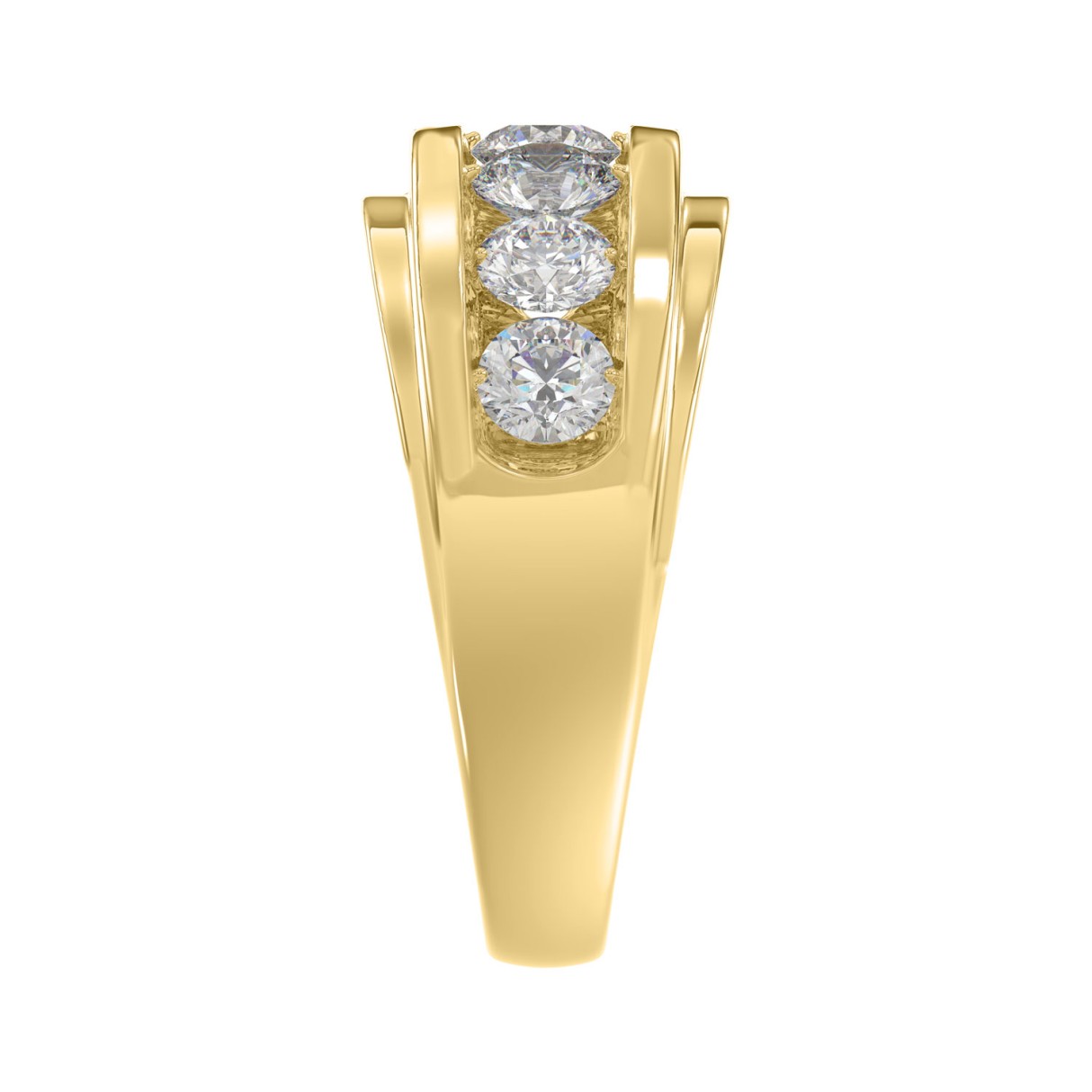 Elegant 14K Yellow Gold 2.00Ct Men's Round Cut Lab Grown Diamond Band