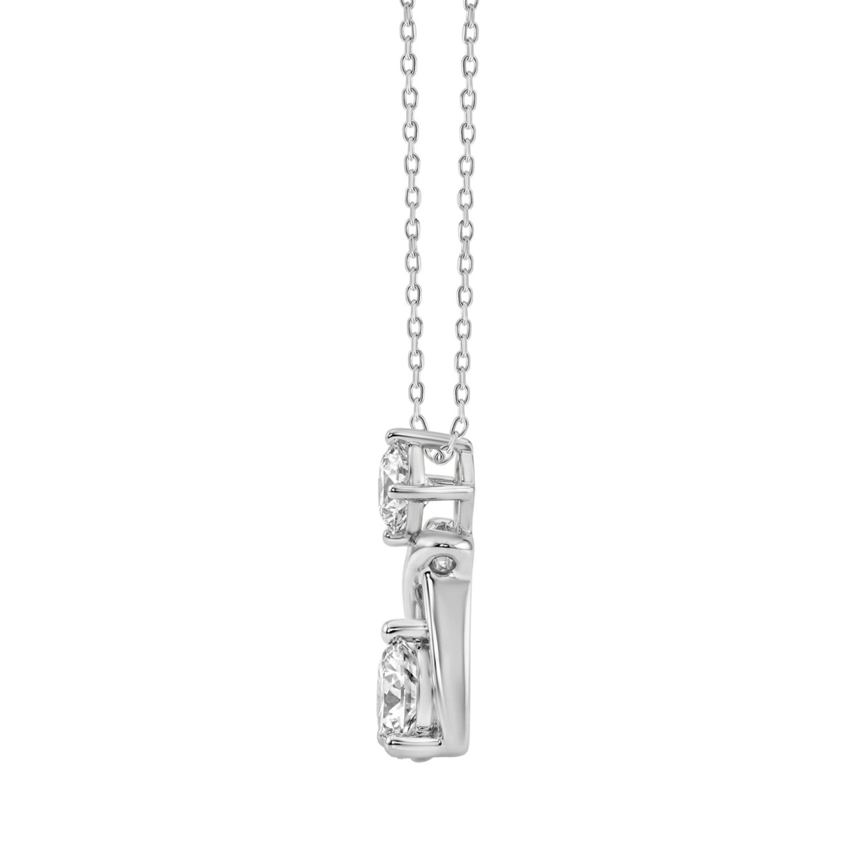 Elegant 14K White Gold Lab Created Diamond Ladies Pendant 1.00Ct Round Cut Infinity Twist Pendant For Her (Color F-G -Clarity Vs1/Vs2)