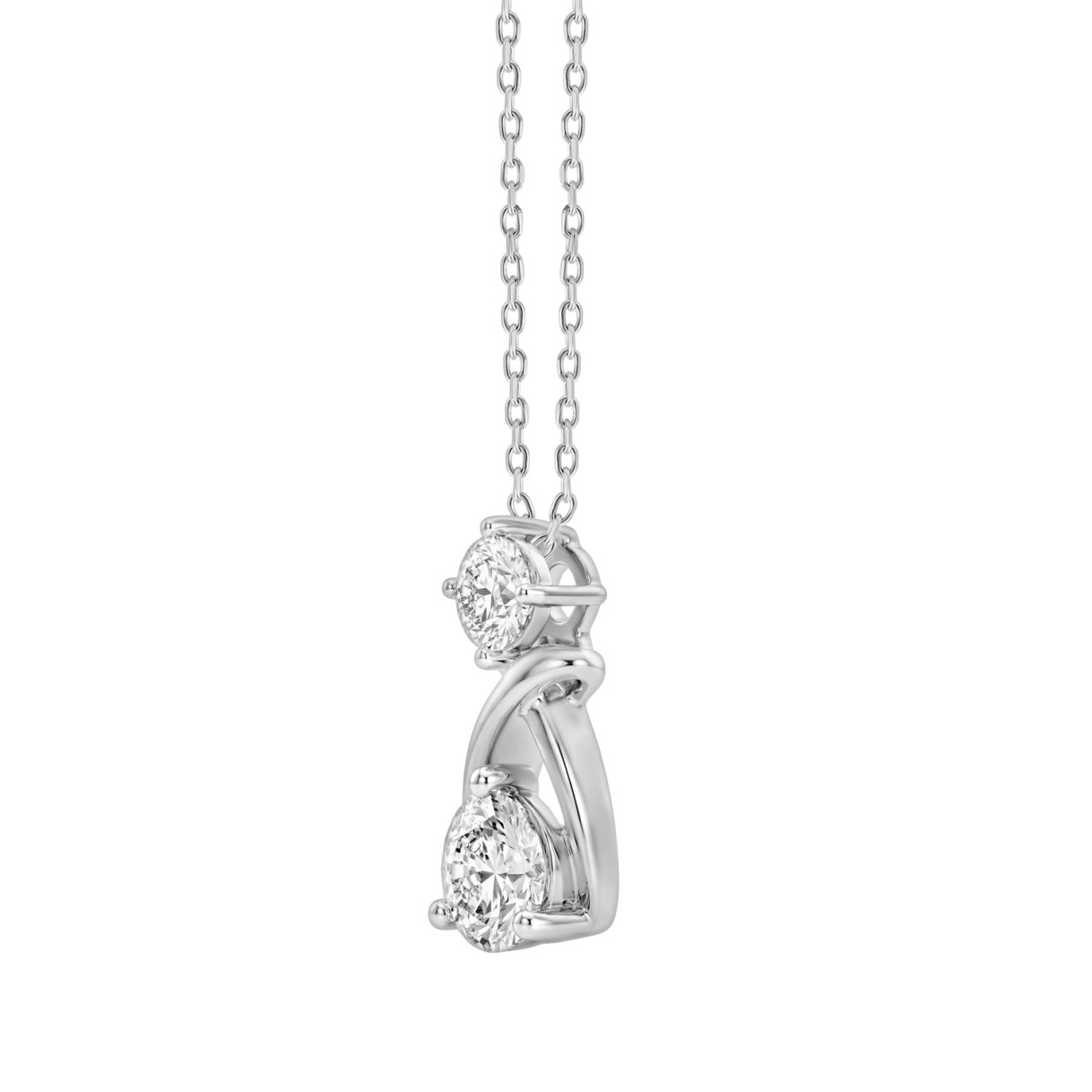 Elegant 14K White Gold Lab Created Diamond Ladies Pendant 1.00Ct Round Cut Infinity Twist Pendant For Her (Color F-G -Clarity Vs1/Vs2)