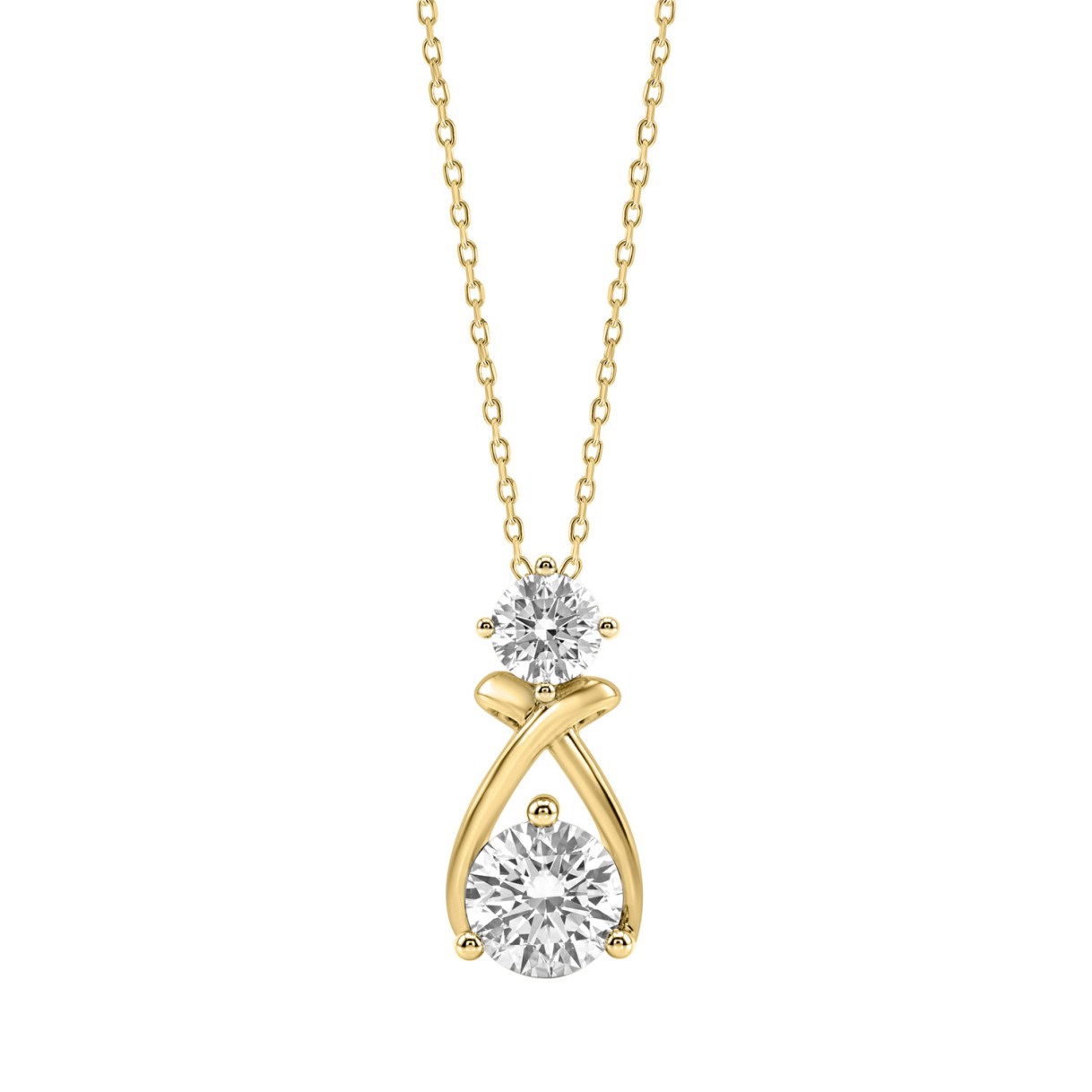 Elegant 14K Yellow Gold Lab Created Diamond Ladies Pendant 1.00Ct Round Cut Infinity Twist Pendant For Her (Color F-G -Clarity Vs1/Vs2)
