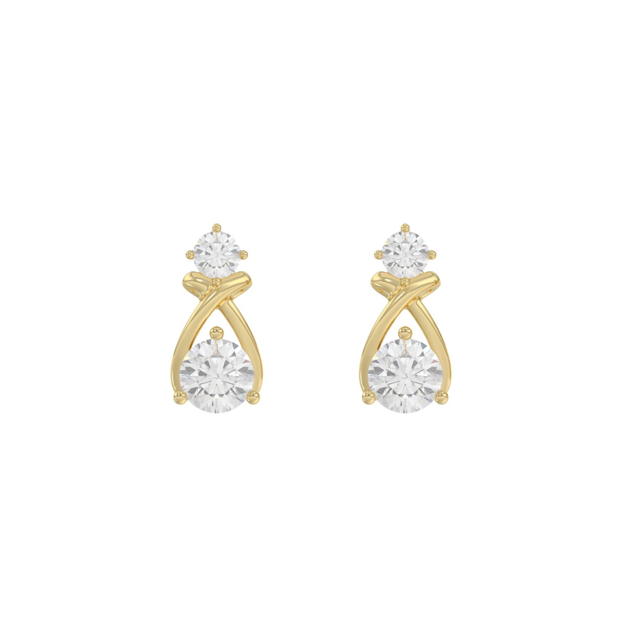 Elegant 14K Yellow Gold Lab Grown Diamond Earrings...