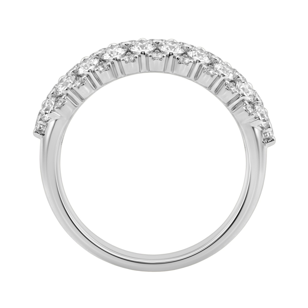 14K White Gold 3.00Ct Multi Shape Diamond Ring Round, Pear & Marquise Cut Cluster Ring For Women (Color F-G -Clarity Vs1/Vs2)