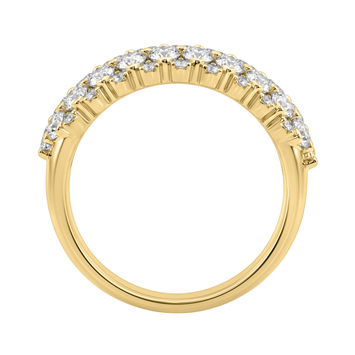 14K Yellow Gold 3.00Ct Multi Shape Diamond Ring Round, Pear  Cut Cluster Ring For Women (Color F-G -Clarity Vs1/Vs2)