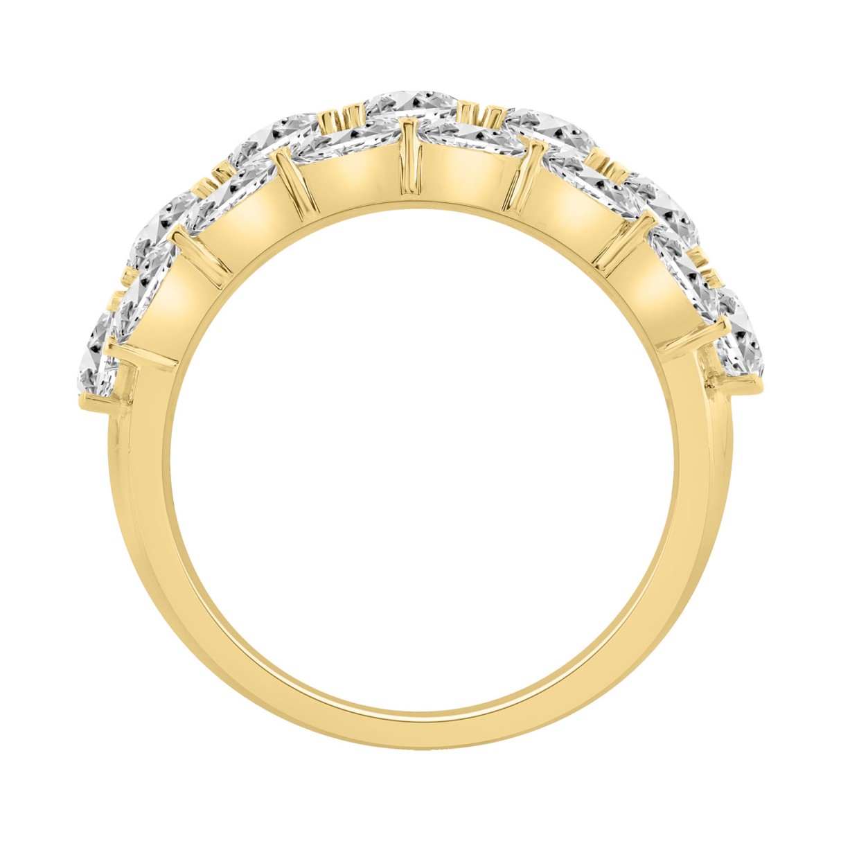 14K Yellow Gold 5 1/3Ct Oval Diamond Cluster Ring For Women Luxury Statement Fashion Ring (Color F-G -Clarity Vs1/Vs2)