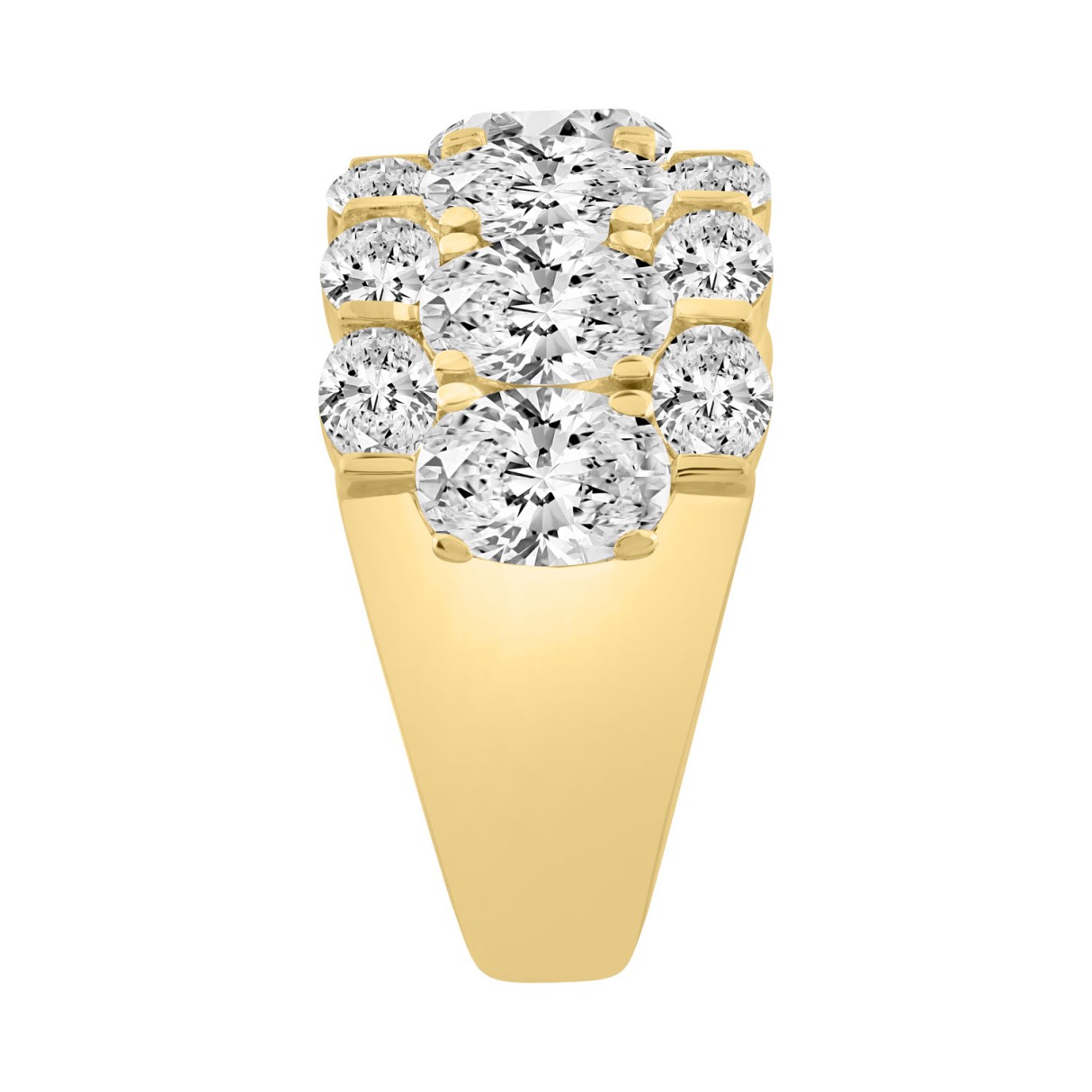 14K Yellow Gold 5 1/3Ct Oval Diamond Cluster Ring For Women Luxury Statement Fashion Ring (Color F-G -Clarity Vs1/Vs2)