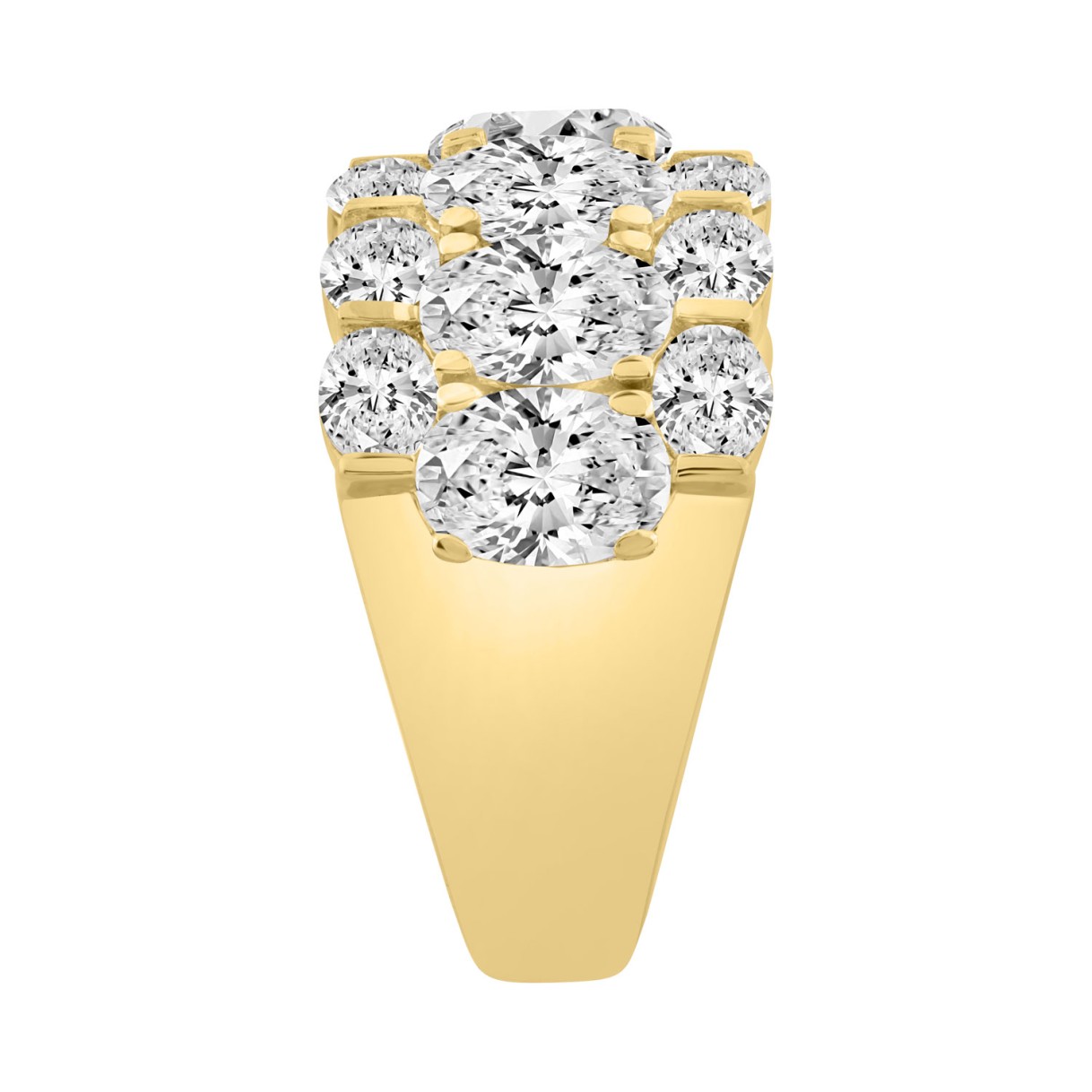 14K Yellow Gold 5 1/3Ct Oval Diamond Cluster Ring For Women Luxury Statement Fashion Ring (Color F-G -Clarity Vs1/Vs2)