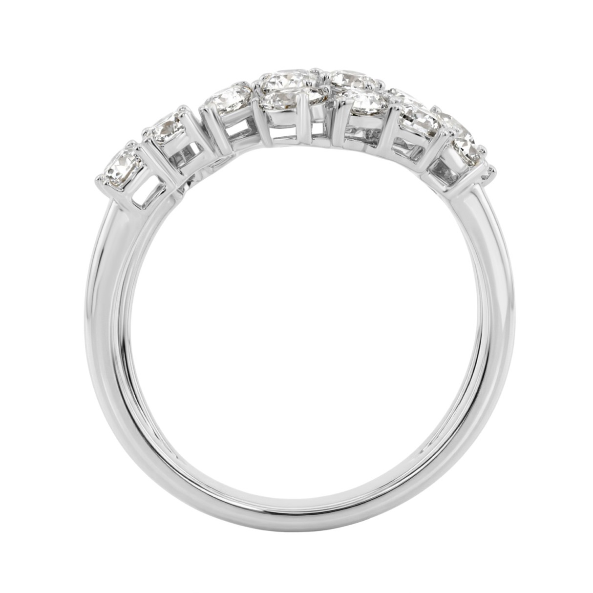 Elegant 14K White Gold 1 1/2Ct Diamond Ring Mixed Cuts: Round, Marquise, Pear, Emerald & Oval, Women Fashion Jewelry (Color F-G -Clarity Vs1/Vs2)