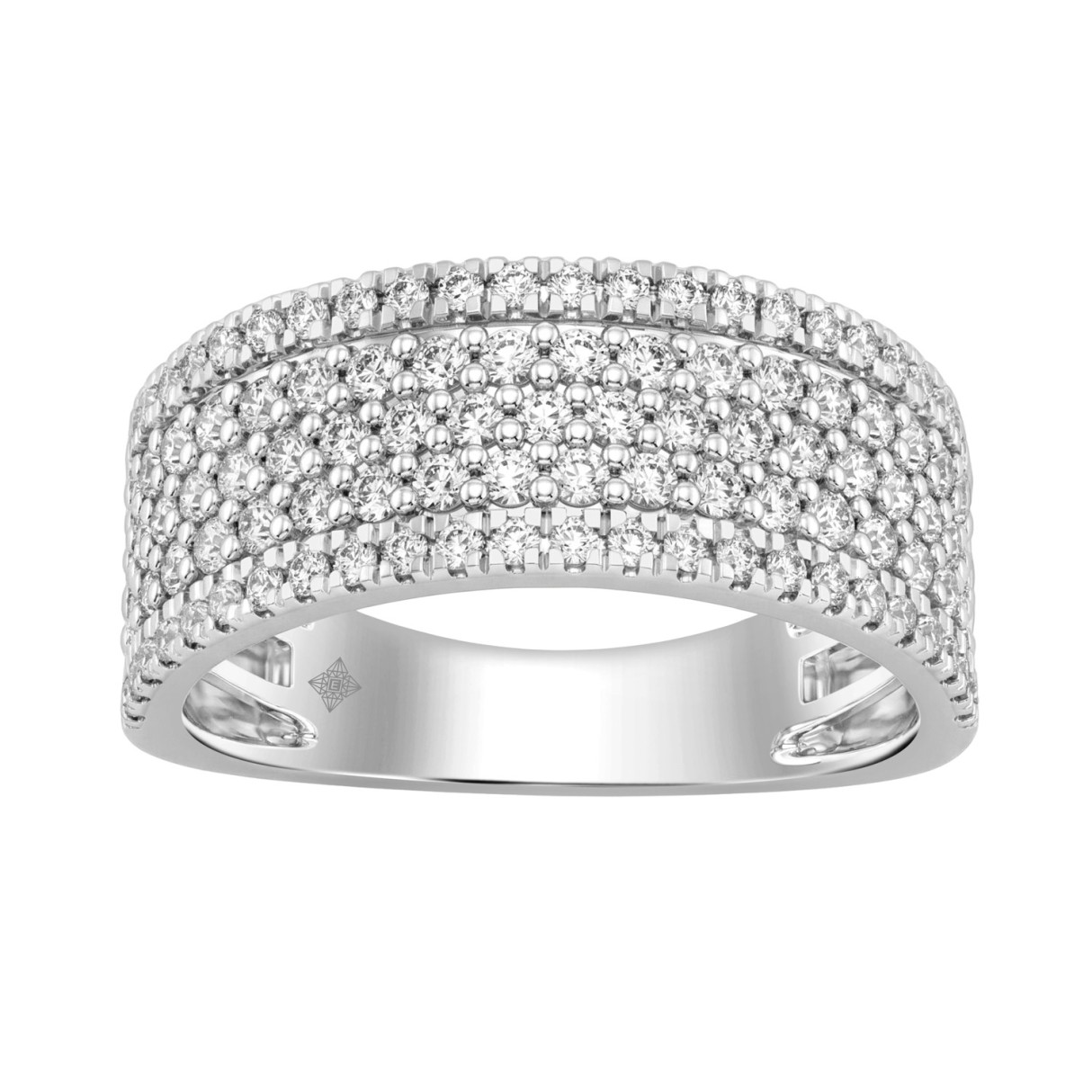 Elegant 14K White Gold 1.00Ct Round Diamond Band W...