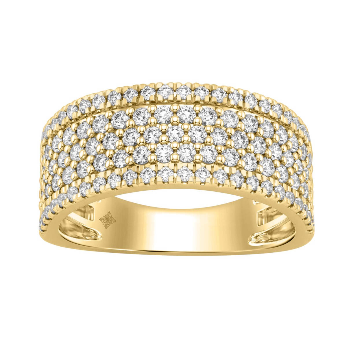 Elegant 14K Yellow Gold 1.00Ct Round Diamond Band ...