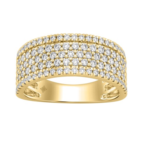 Elegant 14K Yellow Gold 1.00Ct Round Diamond Band Women Classic Band Jewelry (Color F-G -Clarity Vs1/Vs2)