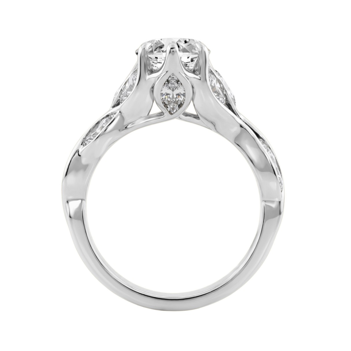 Elegant 14K White Gold 4 1/5Ct Marquise Diamond Ring Women Fashion Engagement Ring (Color F-G -Clarity Vs1/Vs2)