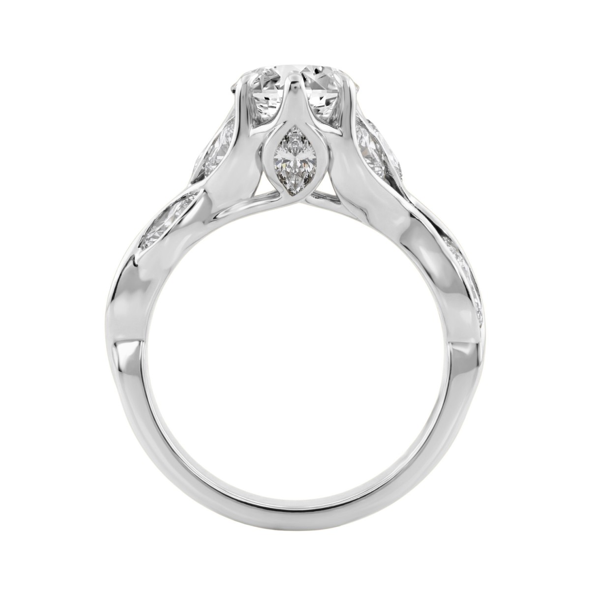 Elegant 14K White Gold 4 1/5Ct Marquise Diamond Ring Women Fashion Engagement Ring (Color F-G -Clarity Vs1/Vs2)