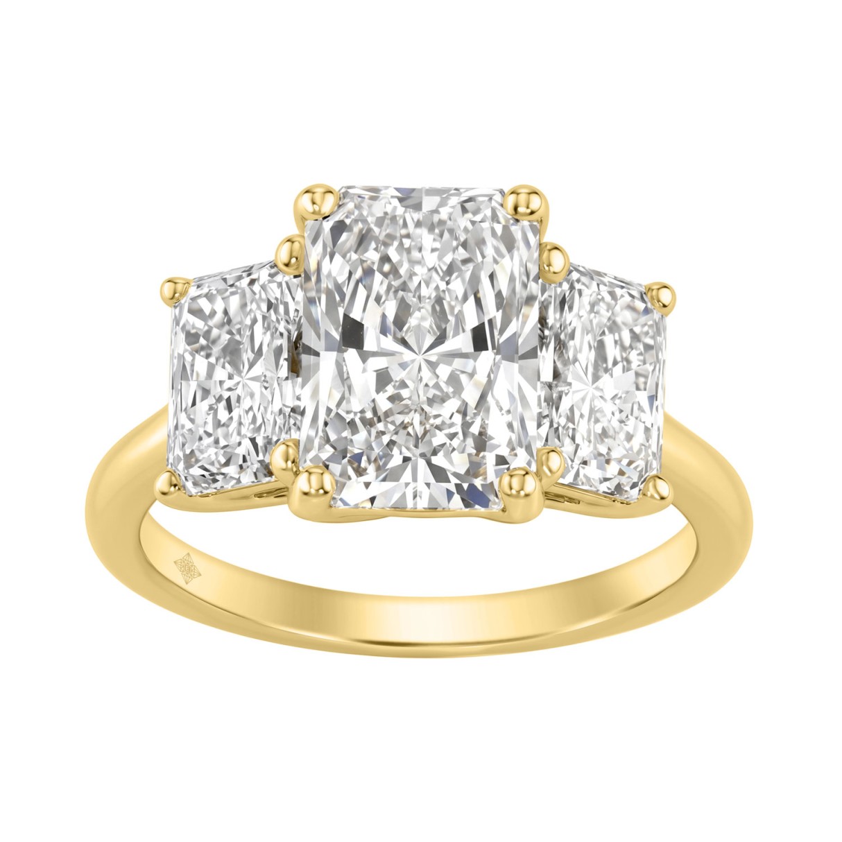 14K Yellow Gold 5.00Ct Radiant  Lab Grown Diamond ...