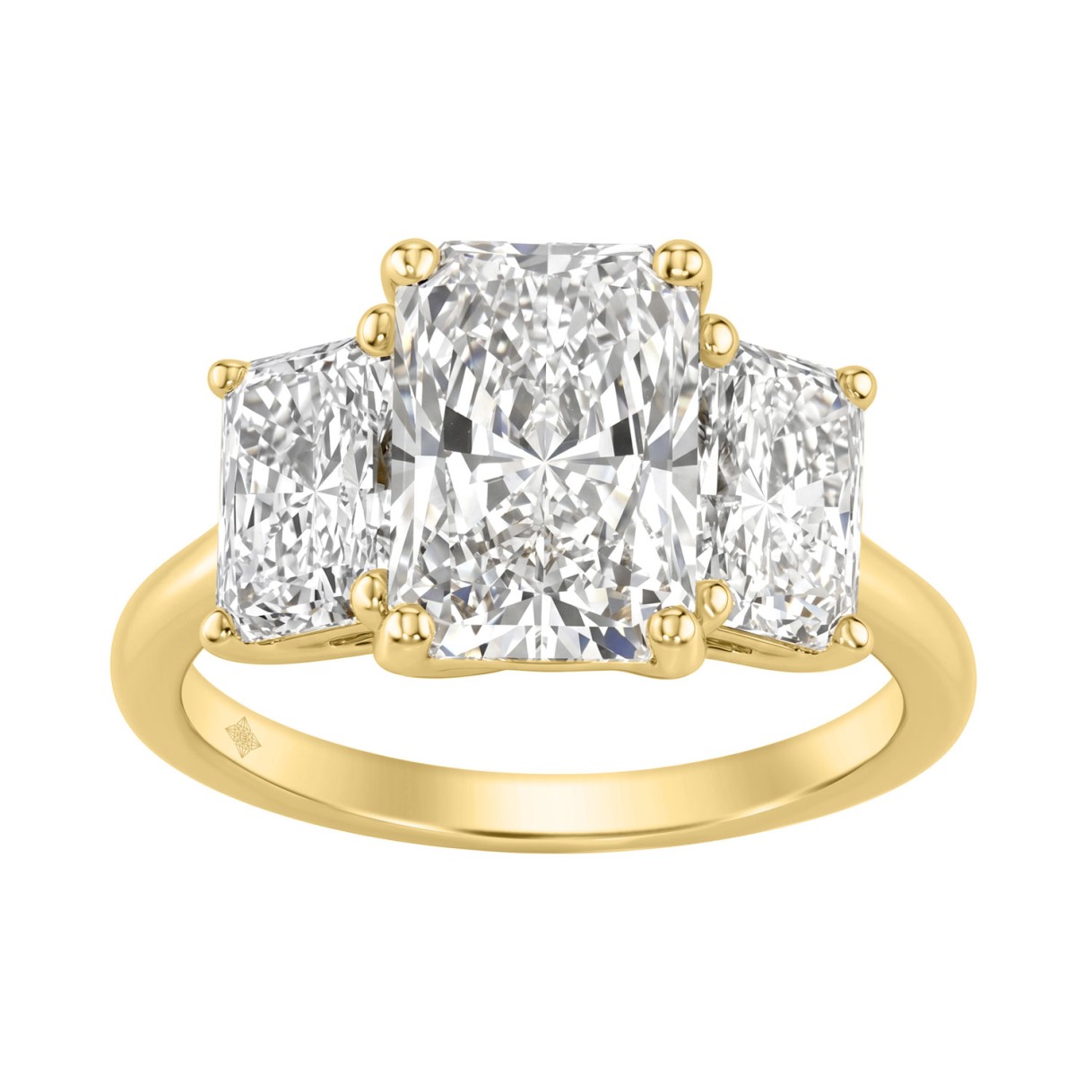 14K Yellow Gold 5.00Ct Radiant  Lab Grown Diamond ...