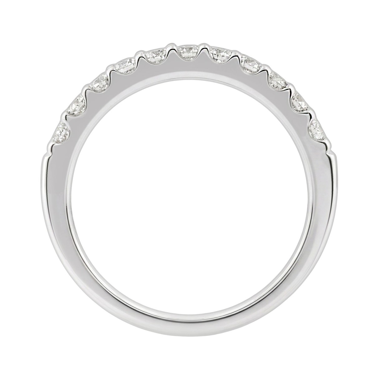 14K White Gold 1/2Ct Men's Round Cut Lab Grown Diamond Fashion Band