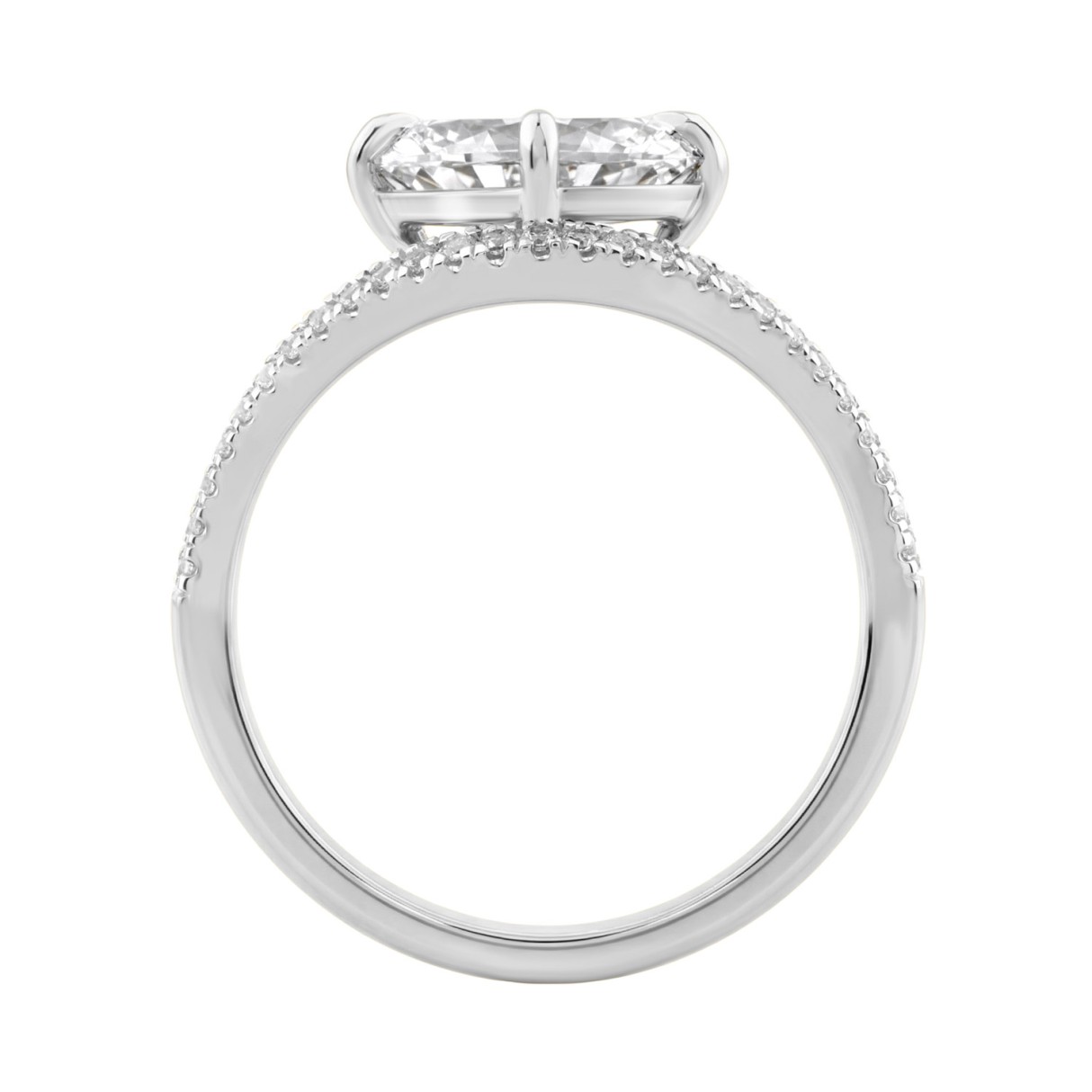 Luxury 14K White Gold 1 3/4Ct Lab Grown Diamond Ring 1 1/2Ct Oval Center And Round Diamond Ladies Engagement Ring (Color F-G -Clarity Vs1/Vs2)