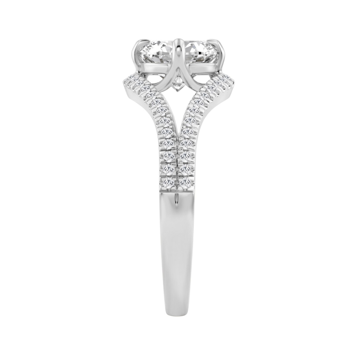 Luxury 14K White Gold 1 3/4Ct Lab Grown Diamond Ring 1 1/2Ct Oval Center And Round Diamond Ladies Engagement Ring (Color F-G -Clarity Vs1/Vs2)