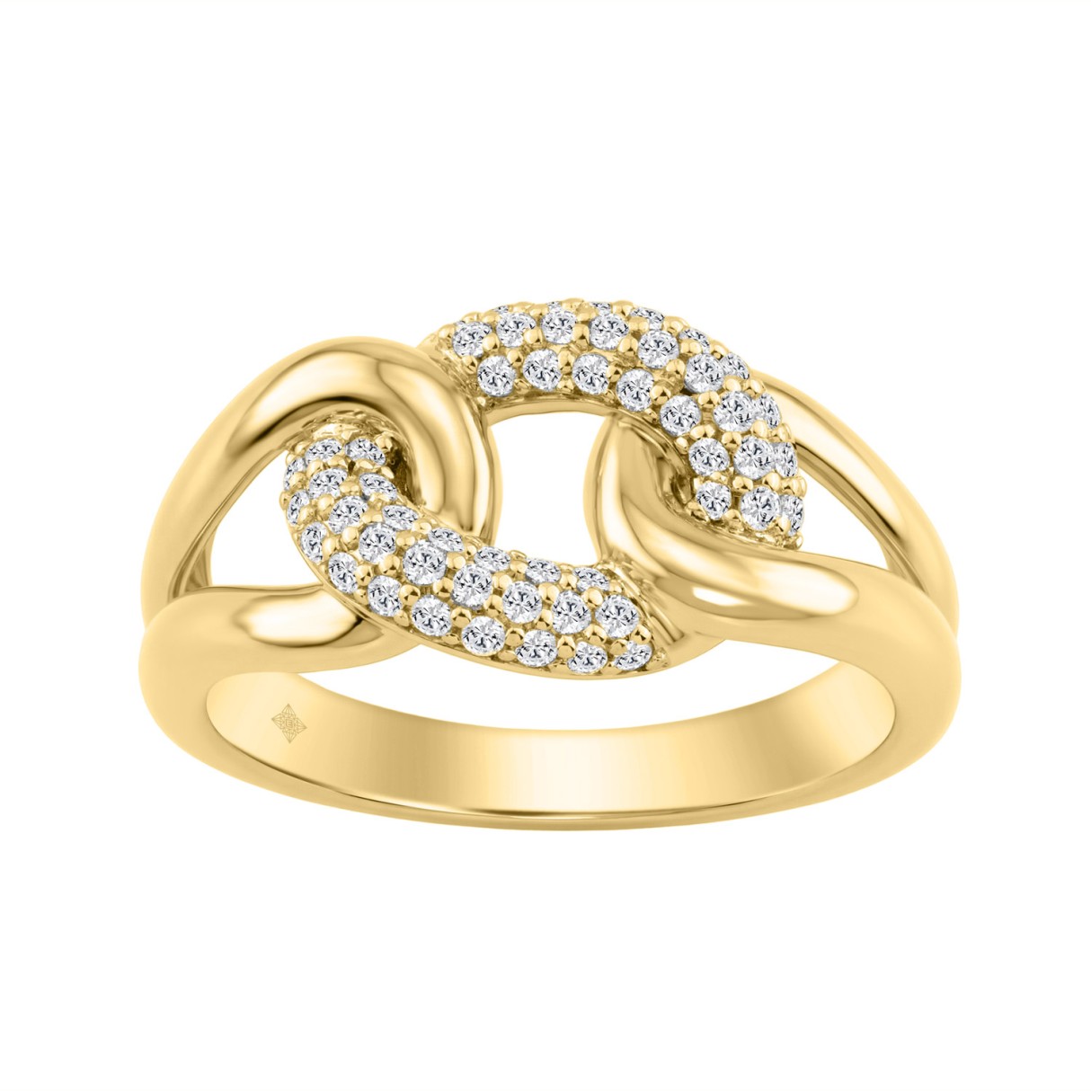 1/4Ct Round Diamond Ring In 10K Yellow Gold Women ...