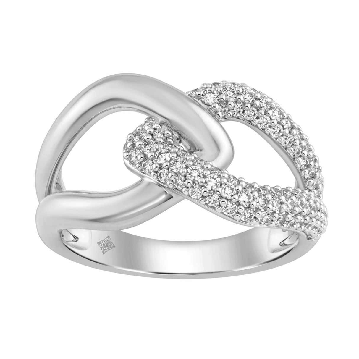 1/2Ct Round Diamond Ring In 14K White Gold Women I...