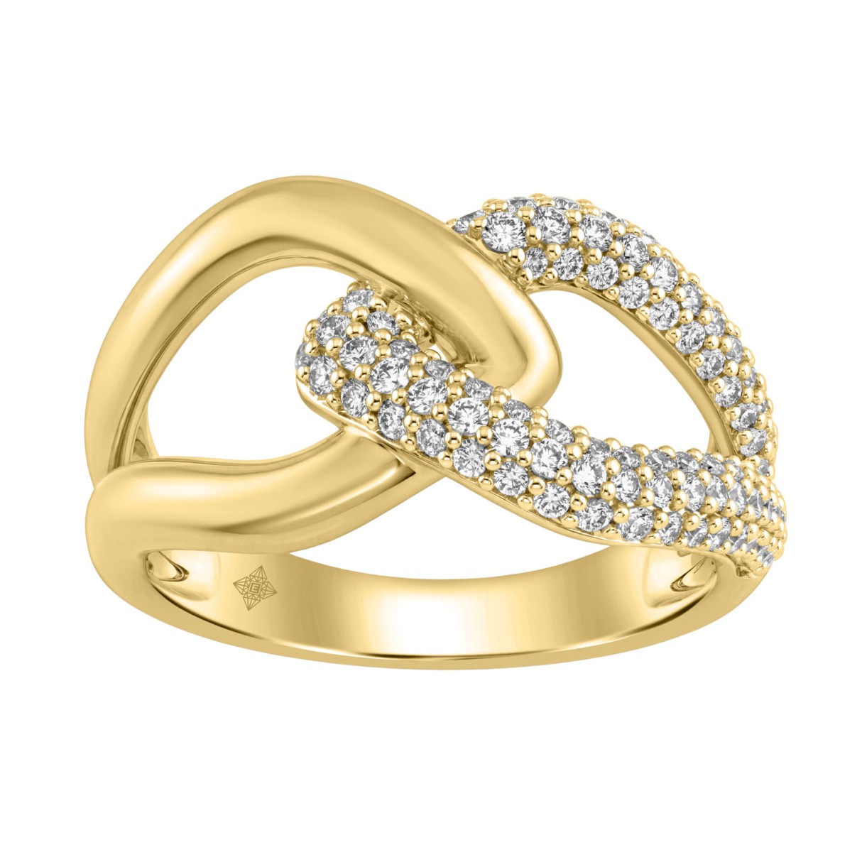 1/2Ct Round Diamond Ring In 14K Yellow Gold Women ...