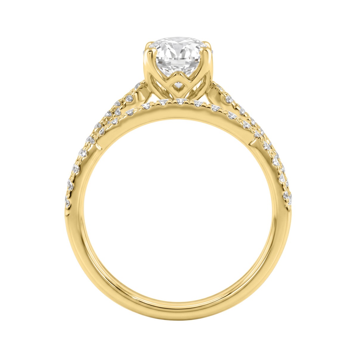 14K Yellow Gold Pear Shaped Diamond Bridal Set 2.00 Ct 1 1/2Ct Center Pear Engagement Ring With Round Diamond Wedding Band (Color F-G -Clarity Vs1/Vs2)