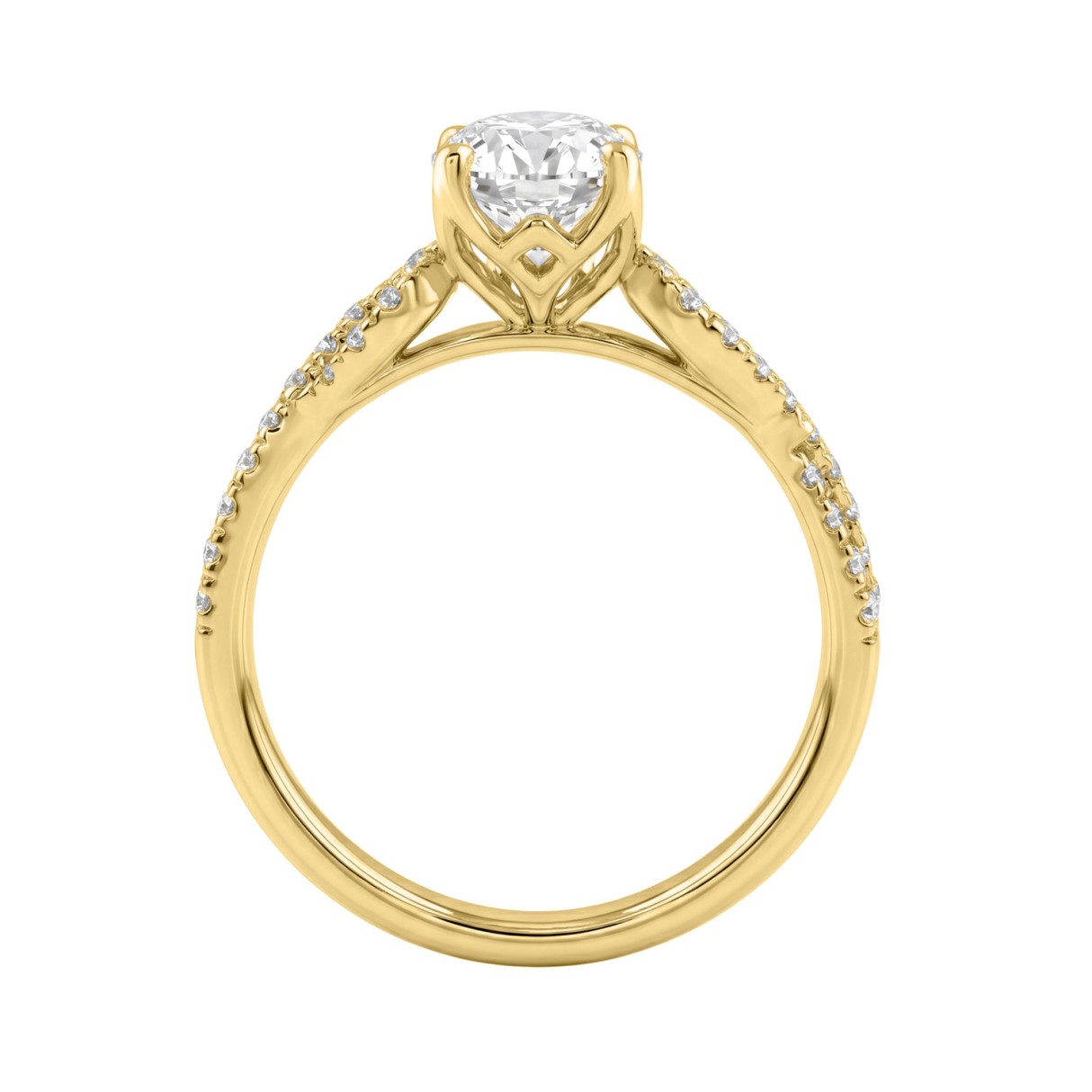 14K Yellow Gold Pear Shaped Diamond Bridal Set 2.00 Ct 1 1/2Ct Center Pear Engagement Ring With Round Diamond Wedding Band (Color F-G -Clarity Vs1/Vs2)