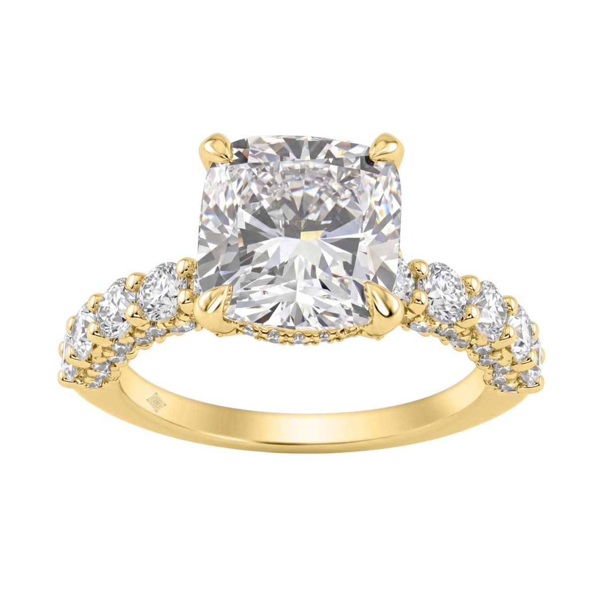 Ladies 14K Yellow Gold Diamond Ladies Engagement R...