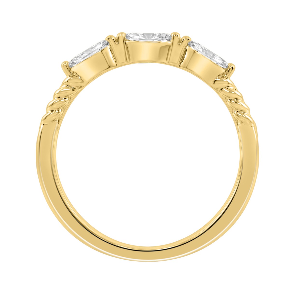 10K Yellow Gold Lab-Grown Diamond Ring For Women 3/8Ct Round & Marquise Fashion Ring (Color F-G -Clarity Vs1/Vs2)