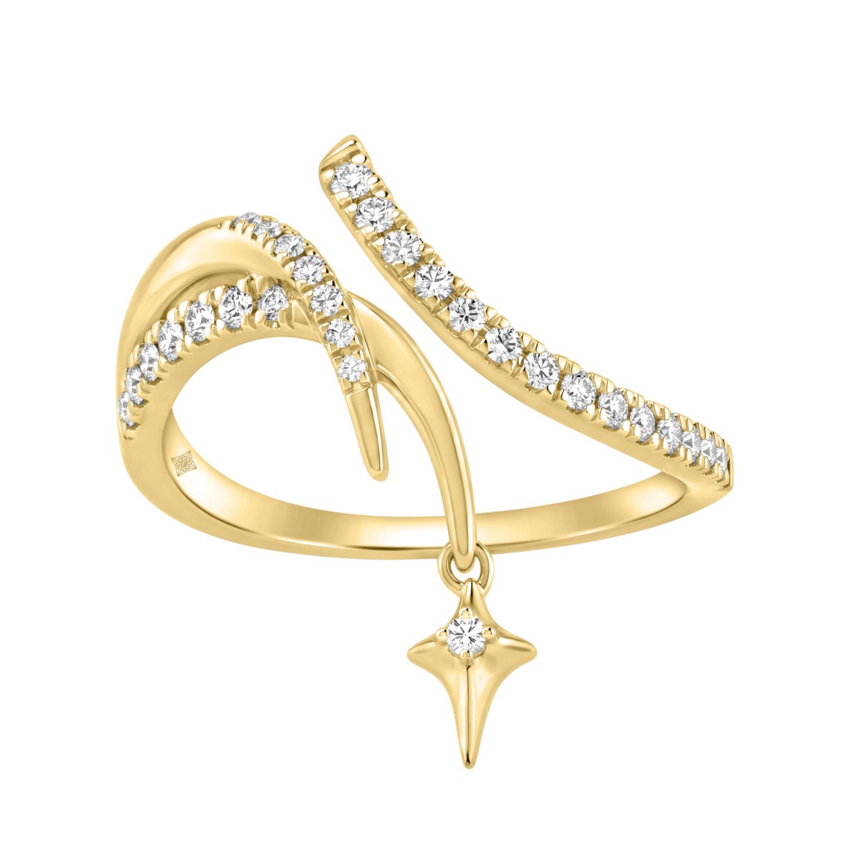 Ladies 10K Yellow Gold Ladies Ring 1/4Ct Round Dia...