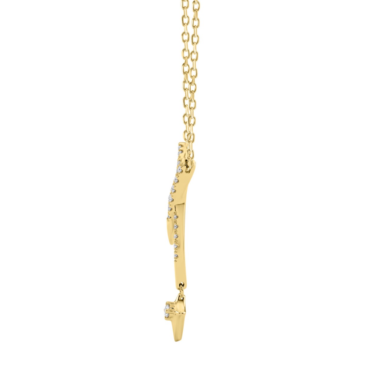10K Yellow Gold Lab-Grown Diamond Star Charm Necklace 1/10Ct Round Dangle Necklace For Women (Color F-G -Clarity Vs1/Vs2)