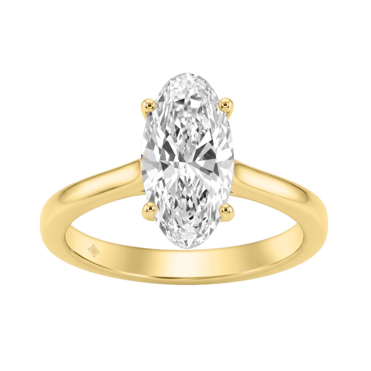 14K Yellow Gold 2.00 Ct Elongated Oval Diamond Sol...