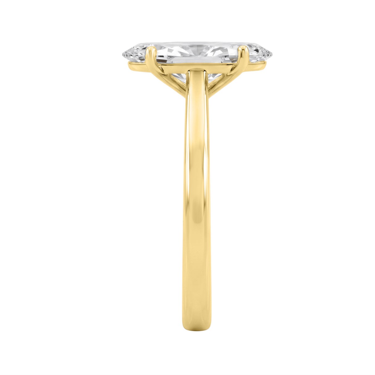 14K Yellow Gold 2.00 Ct Elongated Oval Diamond Solitaire Engagement Ring For Women