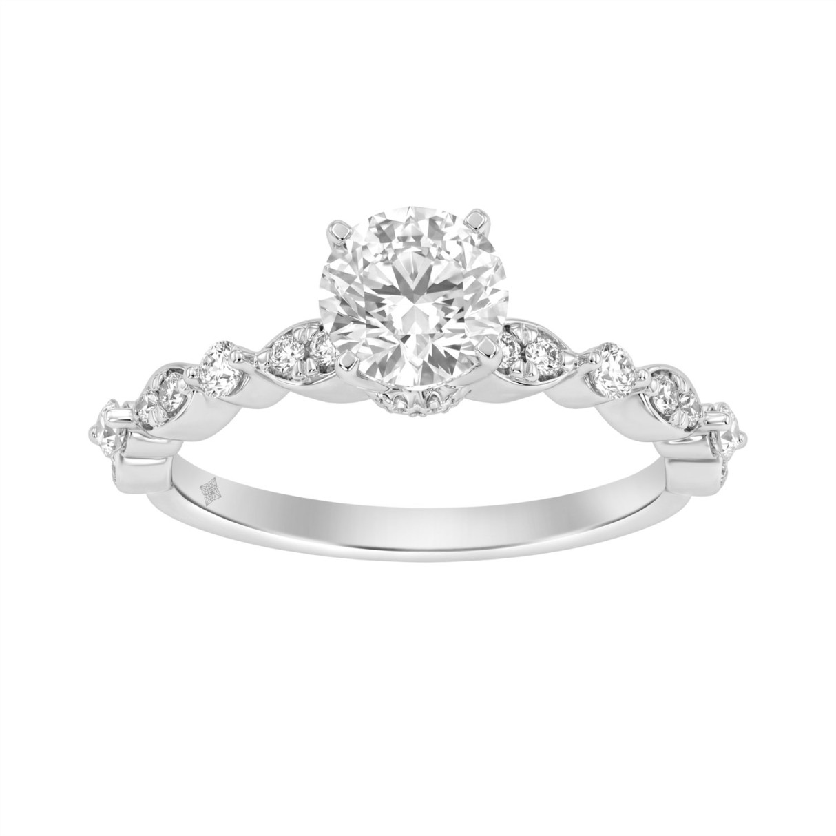 Lab Grown Diamond Engagement Ring 1 1/4Ct White Go...