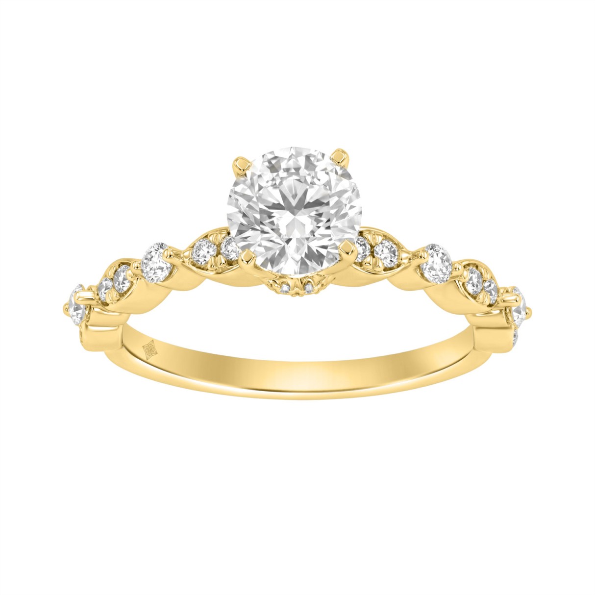 Lab Grown Diamond Engagement Ring 1 1/4Ct Yellow G...