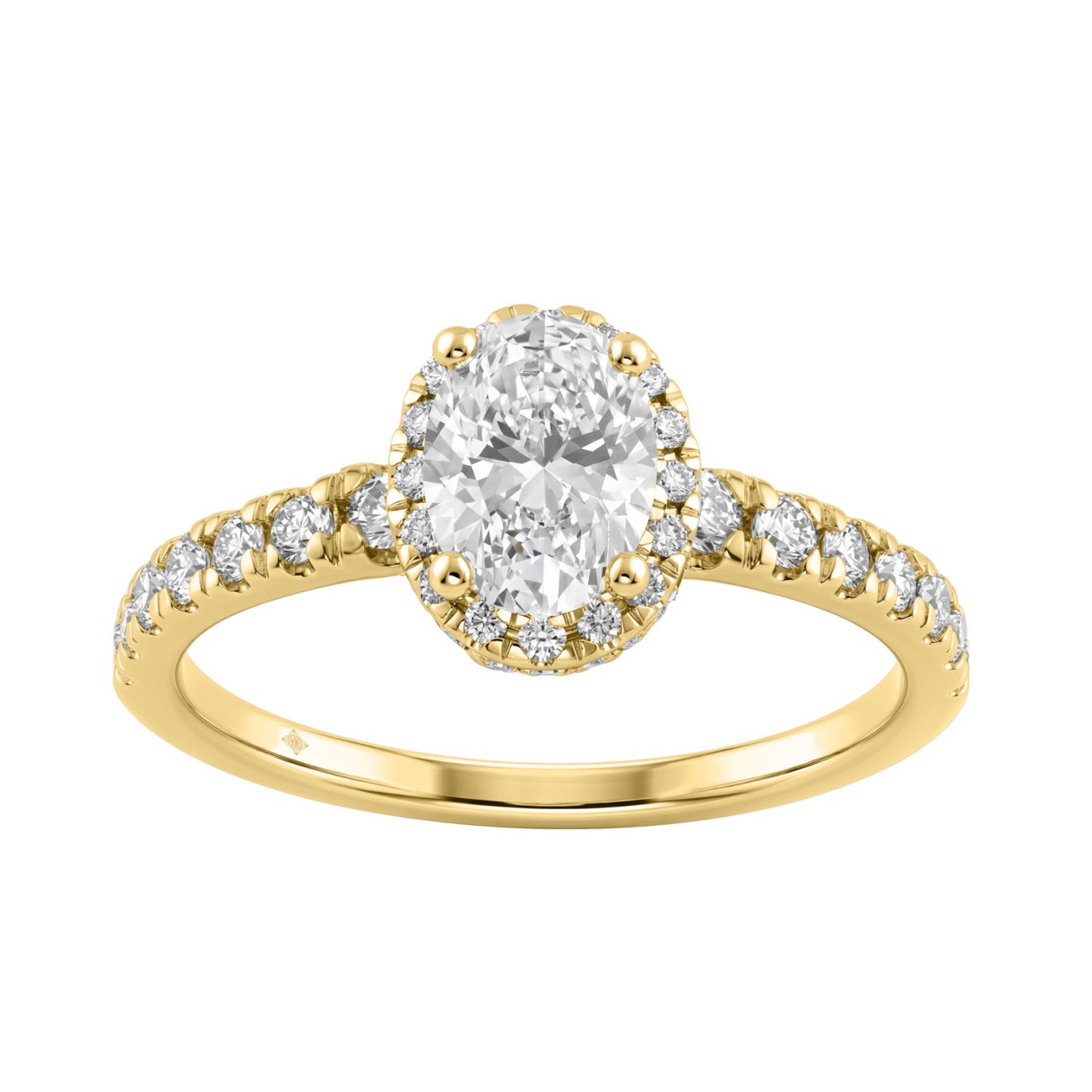1 1/4Ct Oval & Round Diamond Halo Engagement Ring ...