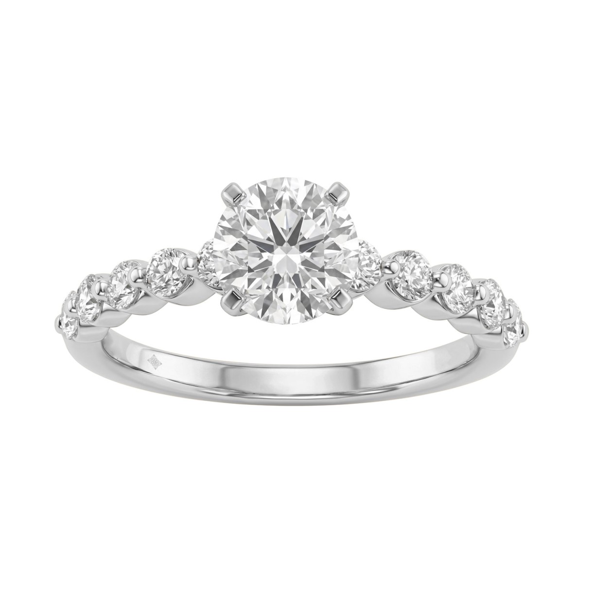 14K White Gold 1 1/2Ct Round Cut Lab-Grown Diamond...