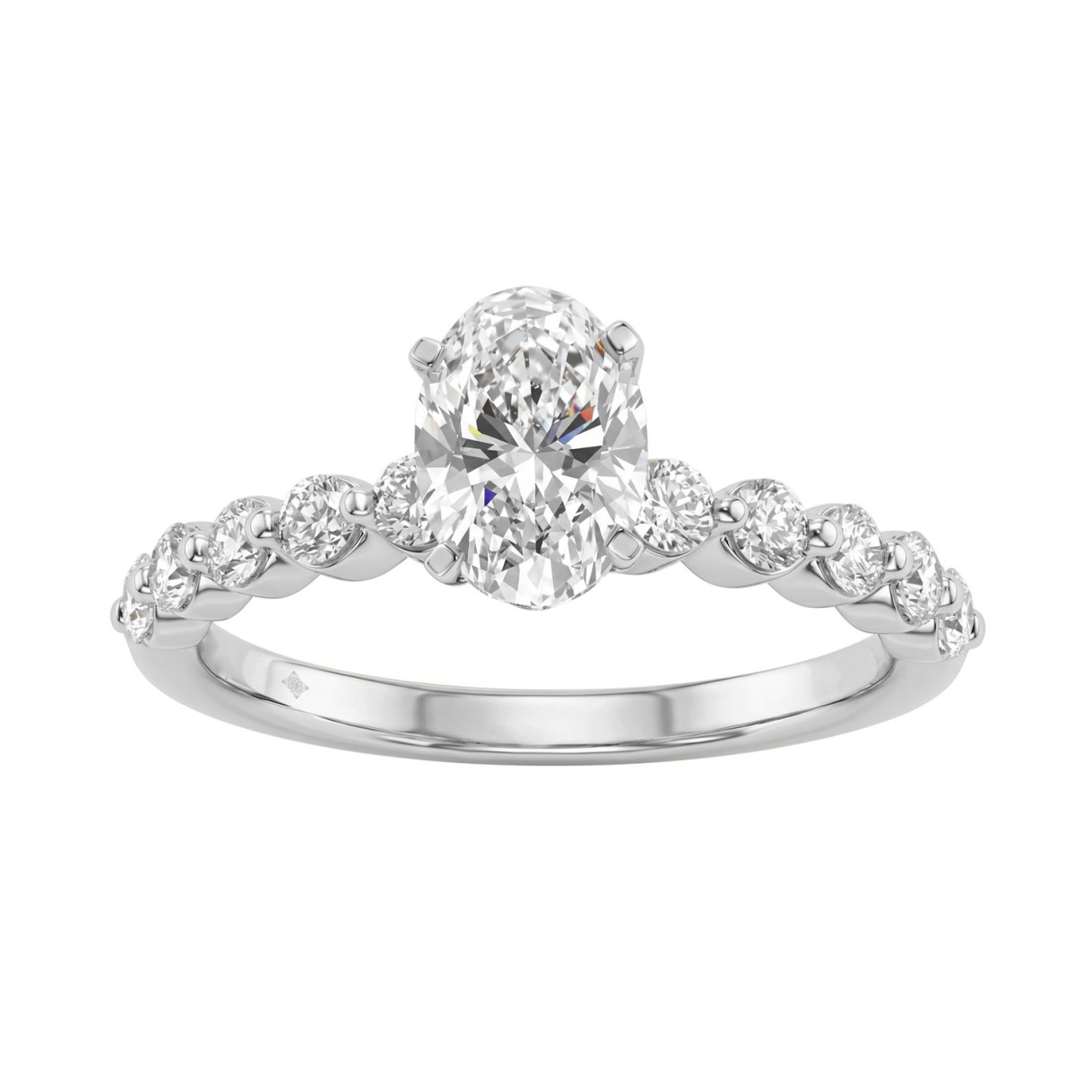 1 1/2Ct  Round & Oval Diamond Classic Ring In ...