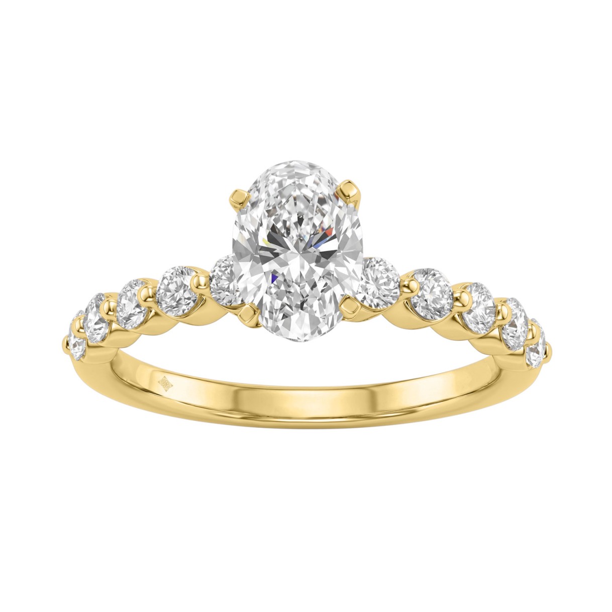 1 1/2Ct  Round & Oval Diamond Classic Ring In ...
